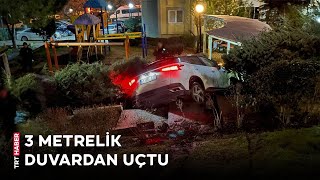 Alkollü sürücü park halindeki araçların üzerinden uçtu