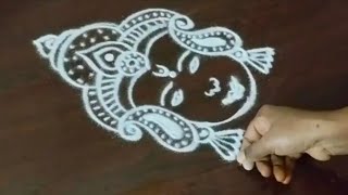 saraswati Pooja rangoli design/Veena rangoli design/festival rangoli @NSchannelrangoli