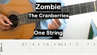 The Cranberries Zombie Guitar Tutorial One String Guitar Tabs Single String Guitar Lesson Beginner