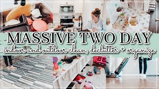 MASSIVE CLEAN DECLUTTER AND ORGANIZE WITH ME | 2 DAYS OF SPEED CLEANING MOTIVATION | SPRING CLEANING