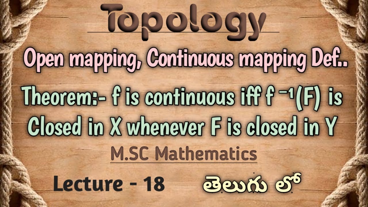 Open Continuous Mapping Theorem F Is Continuous Iff Inverse Image
