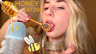 ASMR| Honey Eating with Wooden Honey spoons 🍯