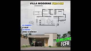 VILLA MODERNE 7mx15m à 12 millions de FCFA. #construction #civilengineering #shortvideo #logement