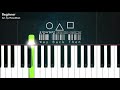 beginner way back then 오징어 게임 squid game piano tutorial with finger numbers