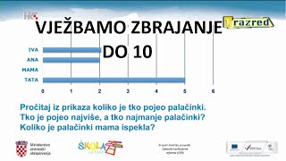 1. RAZRED - MATEMATIKA - VJEŽBAMO ZBRAJANJE DO 10