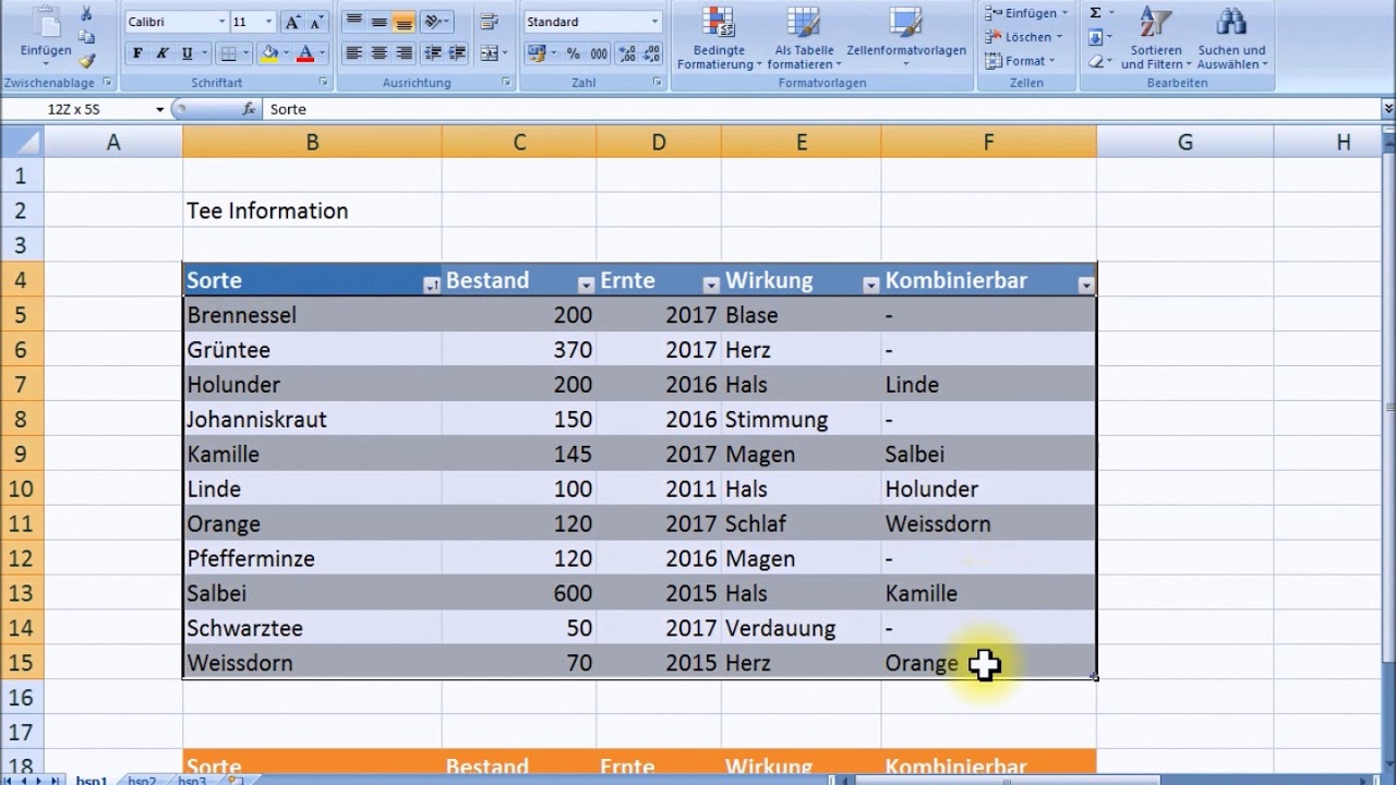 Excel Tabelle Erstellen - YouTube