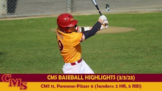 CMS Baseball Highlights vs. Pomona-Pitzer