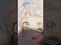 「透明水彩で目を塗る🎨✨ イラストメイキング shorts」