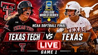 Texas Tech vs Texas LIVE NOW | NCAA Softball Final Game 1 | Women’s College World Series