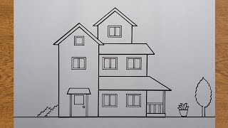 How to Draw a Level 3 House | Drawing House For Beginners