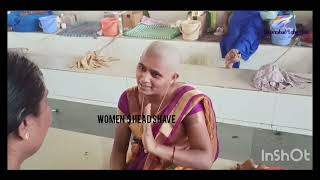 beautiful shy lady head shaving