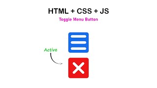 Create Custom Toggle Hamburger Menu Button with HTML, CSS & JS | HTML CSS JS Tutorial