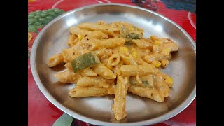 பிங்க் சாஸ் பாஸ்தா /  Pink Sauce Pasta Recipe In Tamil | Creamy Pasta Recipes / Penne Pasta Recipes