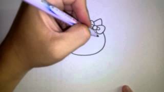 สอนวาดรูป การ์ตูน คิตตี้ Hello Kitty ท่ายืน