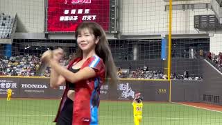 20240914龍象大巨蛋，變形金剛主題日～小龍女雙珠超強晃動@wdragons_baseball #味全龍小龍女 #味全龍 #賴可 #小珍奶 @BubbleteaWang #cpbl