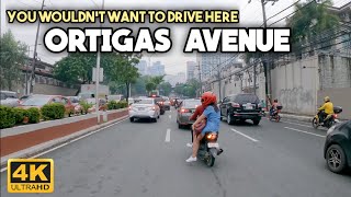 Traffic Jam at ORTIGAS AVENUE 4K motorcycle ride in Metro Manila | Philippines