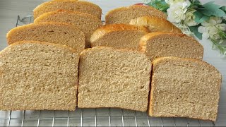 Whole wheat Bread 100 %  ขนมปังโฮลวีท 100 % สูตร หัวเชื้อถังจง แป้งนุ่มและเบา คลีนๆ #ขนมปังโฮลวีท