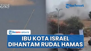 Penampakan Tel Aviv Dihantam Rudal Hamas Tepat 1 Tahun Perang Gaza, Asap Mengepul Suasana Mencekam