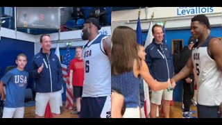 Peyton Manning stopped by to meet Team USA Basketball Team!!