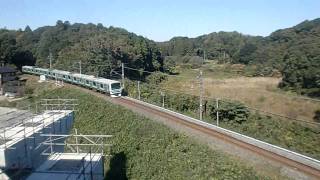 成田線　成田湯川駅交差　普通　上り　通過