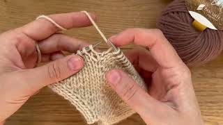 Knitting Tutorial | Raised Increase: Right-Lifted Increase RLI/Angehobene Zunahme: Rechtsgeneigt RAZ