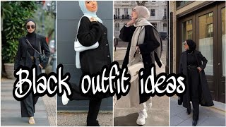 shopee haul black outfit ideas / winter hijab 2023