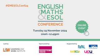 Welcome, learner voices and panel discussion | English, Maths and ESOL Conference 2024