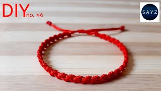 Simple And Easy Red String Bracelet | DIY Lucky Charm Bracelet @SAYZ23 No. 46