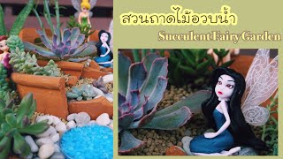 จัดสวนถาด ไม้อวบน้ำ กุหลาบหิน Succulent fairy garden : อยู่บ้านทำอะไรดี