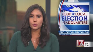 Paid leave for Wake County employees on election day