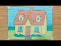 رسم منزل سهل رسم سهل تعليم الرسم للمبتدئين خطوة بخطوة how to draw a house easy step by step