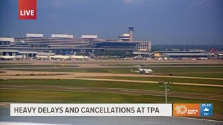 Flights delayed and canceled at Tampa International Airport