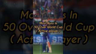 Most Runs In 50 Over World Cup ( Among Active Player ) #shorts #virohkl