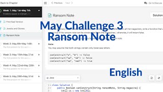 May LeetCoding Challenge Day 3: Ransom Note Explanation and Java Solution