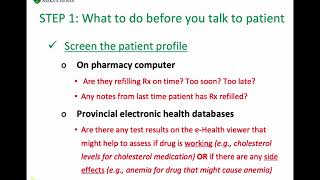 Refill prescription counseling for pharmacists