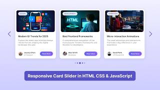 Create A Responsive Card Slider in HTML CSS & JavaScript | Step-by-Step Tutorial