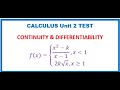 Continuity and Differentiability of Functions Calculus MCV4U Exam Practice