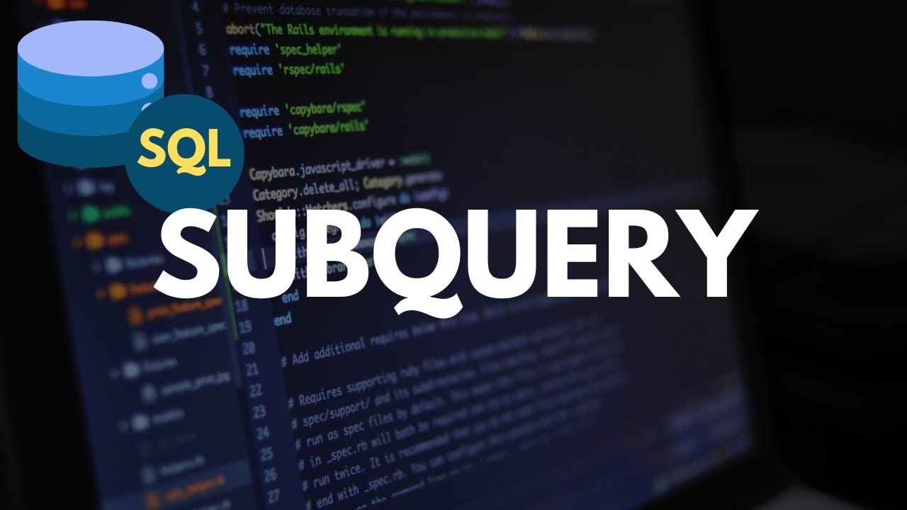 Sql Tutorial Subquery Youtube
