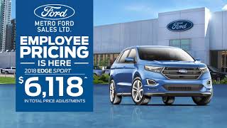 Employee Pricing is Back at Metro Ford!