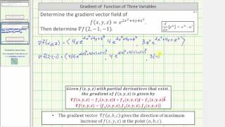 Determine the Gradient of a Function of Three Variables - Exponential