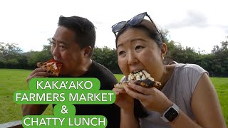 Chatty Kaka'ako Farmers Market Trip and Pizza Lunch, Beautiful Day in Hawaii