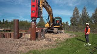 EXCAVATOR MOUNTED PILING HAMMERS