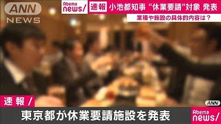 東京都が独自の“休業要請”施設などを発表(20/04/10)