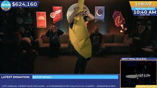 DB2019 - James caramelldances in his banana costume while Serge cackles nearby