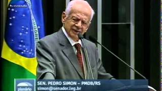 Senador Pedro Simon comenta aposentadoria do presidente do STF