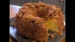 Pecan Upside Down Bundt Cake!! Amazing Cake and that is coming from someone who isn't a cake lover!