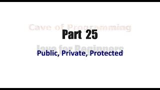 Learn Java Tutorial for Beginners, Part 25 Public, Private and Protected