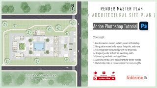 Render Master Plan/Site Plan Architecture | Tutorial Video | Adobe Photoshop