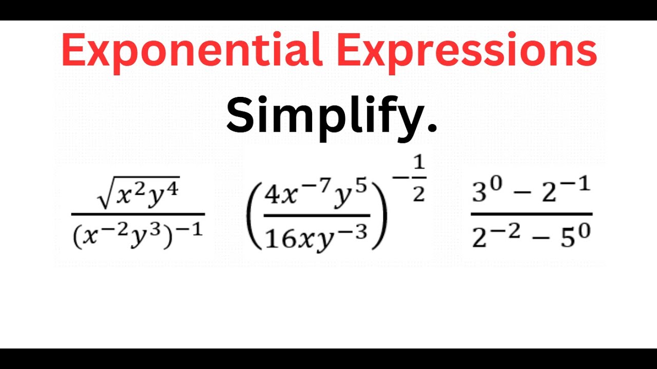 Simplify Exponential Expressions Using Laws Of Exponents Youtube