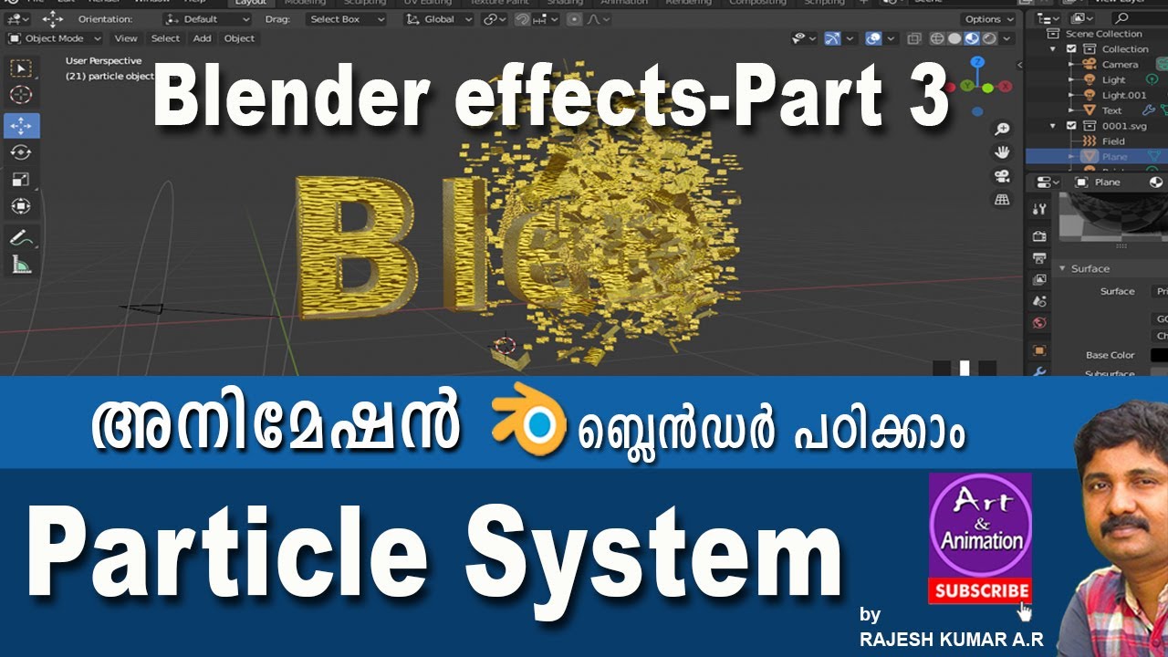 Blender Effects 3 Particle System Beginner Tutorial Youtube